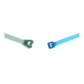 Stahovací páska termorezistentní, do 150°C dlouhodobě, modrá TEFZEL, 2,5x102mm, 100ks v balení