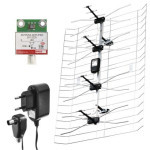 Außenantenne EM-025, 0-100 km, DVB-T2, DAB, LTE/4G Filter