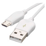 USB-A 2.0 / micro USB-B 2.0, Schnellladung, 1 m, weiß