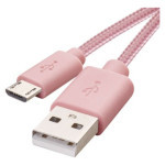 Nabíjací a dátový kábel USB-A 2.0 / micro USB-B 2.0, 1 m, ružový