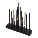 LED candle holder black, 27,5 cm, 3x AA, indoor, warm white, timer