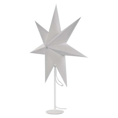 Candlestick for E14 bulb with paper star, white, 67x45 cm, indoor