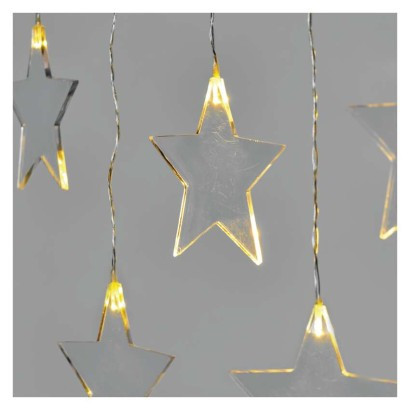 LED Christmas curtain - stars, 45x84 cm, indoor and outdoor, warm white