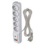 Surge protector - 5 sockets, 3m, grey