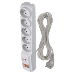 Surge protector - 5 sockets, 5m, grey