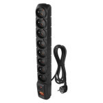 Surge protector - 8 sockets, 1,5m, black