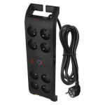 Surge protector 1800J - 8 sockets, 3m, black