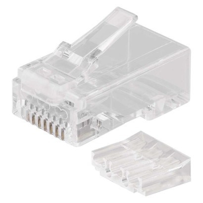 RJ45-Stecker für UTP-Kabel (Draht), transparent