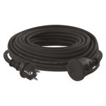 Outdoor-Verlängerungskabel 20 m / 1 Steckdose / schwarz / Gummi-Neopren / 230 V / 1,5 mm2