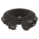 Outdoor extension cable 5 m / 1 socket / black / rubber-neoprene / 250 V / 1.5 mm2