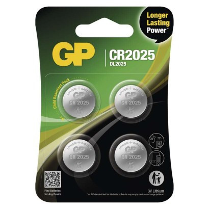 GP CR2025 lithium button cell battery