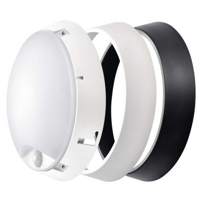 LED luminaire ZURI with motion sensor, round b/w 14W t.b.