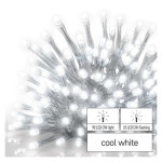 Štandardná LED blikajúca reťaz - rampúchy, 2,5 m, vonkajšia, studená biela