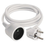 Extension cable 1.5 m / 1 socket / white / PVC / 1 mm2