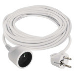 Extension cable 10 m / 1 socket / white / PVC / 1 mm2