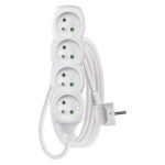 Extension cable 2 m / 4 sockets / white / PVC / 1 mm2