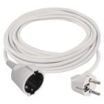 Extension cable 5 m / 1 socket / white / PVC / 1.5 mm2