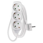 Extension cable 1.5 m / 3 sockets / white / PVC / 1 mm2
