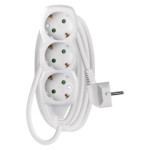 Extension cable 2 m / 3 sockets / white / PVC / 1 mm2