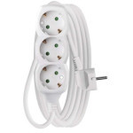Extension cable 5 m / 3 sockets / white / PVC / 1.5 mm2