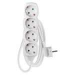 Extension cable 1.5 m / 4 sockets / white / PVC / 1 mm2