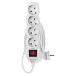 Extension cable 2 m / 4 sockets / with switch / white / PVC / 1 mm2