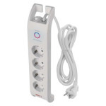 Surge protector SCHUKO 900J - 4 sockets, 2m, white