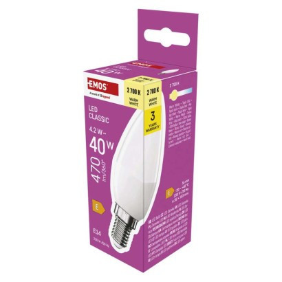 LED bulb Classic candle / E14 / 4,2 W (40 W) / 470 lm / warm white