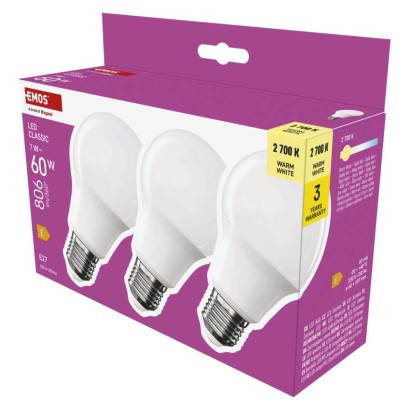 Żarówka LED Classic A60 / E27 / 7 W (60 W) / 806 lm / ciepła biel