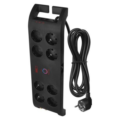 Surge protector EMOS SCHUKO - 8 sockets, 3m, black