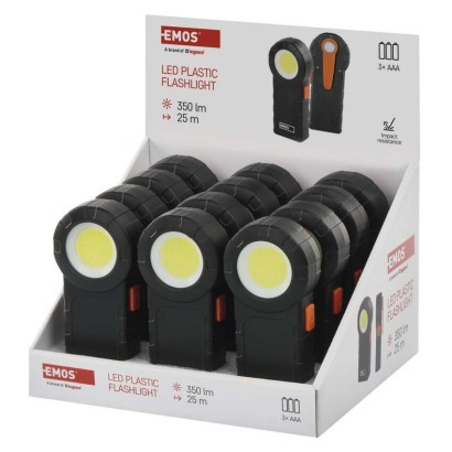 COB LED baterka plastová, 3× AAA