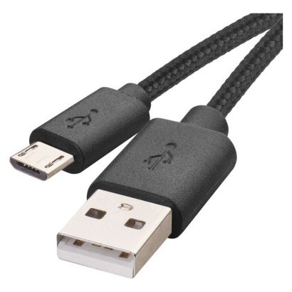 USB-A 2.0 / micro USB-B 2.0 Lade- und Datenkabel, 2 m, schwarz