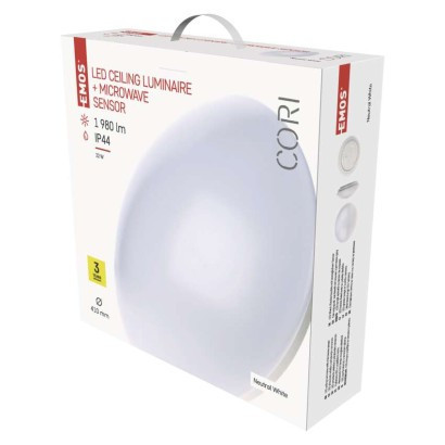 LED přisazené svítidlo CORI s pohyb. čidl., kr. 22W n.b., IP44