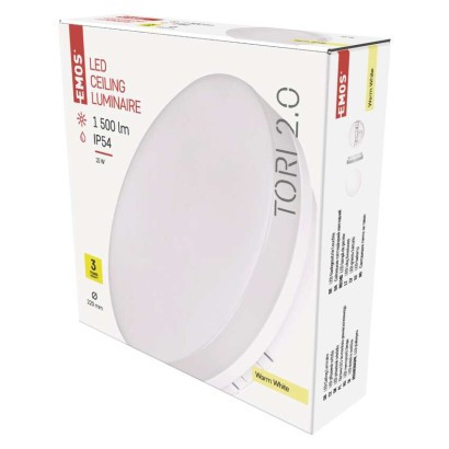 LED luminaire TORI, round white 15W warm white, IP54