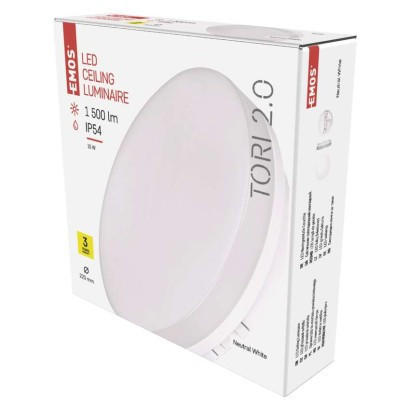 LED luminaire TORI, round white 15W neutral white, IP54