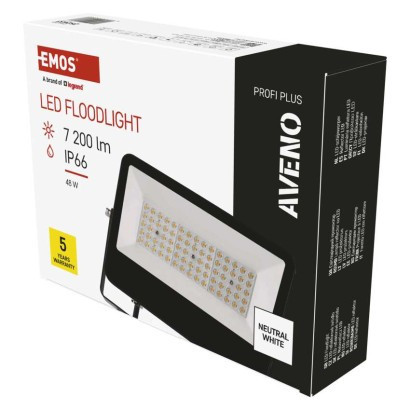 Reflektor LED AVENO 48W, czarny, neutralny biały