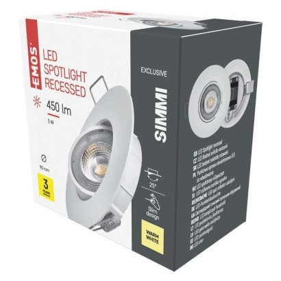 LED-Strahler SIMMI weiß, Kreis 5W warmweiß