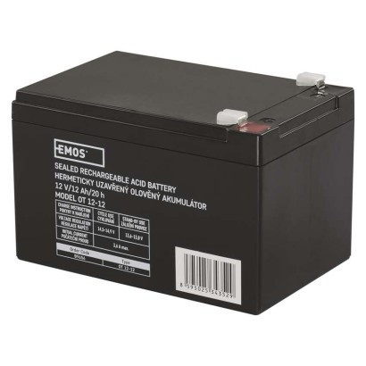 Maintenance-free lead-acid battery 12 V/12 Ah, faston 6.3 mm