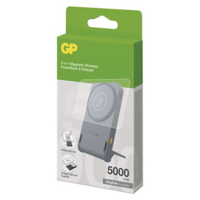 Powerbank GP Q05B, 5000 mAh, 20 W   bezprzewodowy, czarny