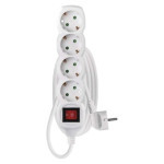 Extension cable 1.4 m / 4 sockets / white / PVC / 1 mm2