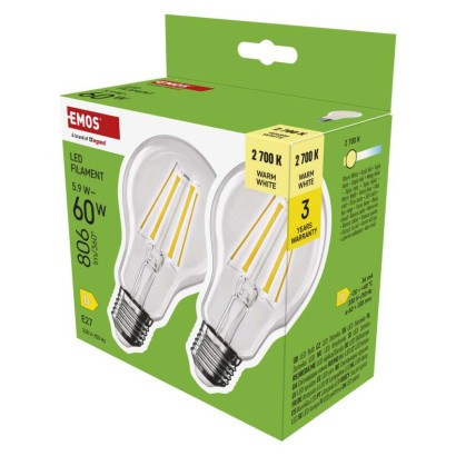 Żarówka LED Filament A60 / E27 / 5,9 W (60 W) / 806 lm / ciepła biel