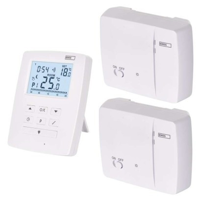 Raumprogrammierbarer OpenTherm Funk-Thermostat P5611OT.2R mit 2 Empfängern