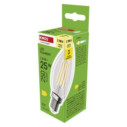 LED Glühbirne Filament Kerze / E14 / 1,8 W (25 W) / 250 lm / warmweiß