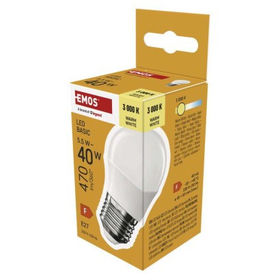 LED bulb Basic Mini Globe / E27 / 5,5 W (40 W) / 470 lm / warm white