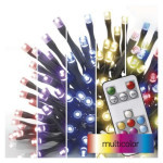 LED Christmas chain, 16 m, indoor and outdoor, RGB, remote control, programs, timer