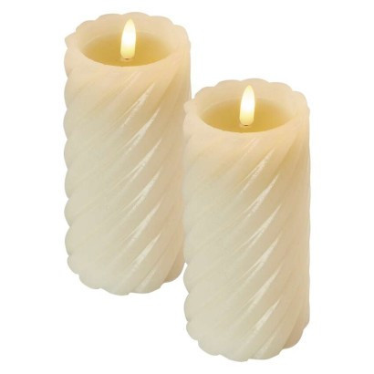 LED decoration - wax candle, 17 cm, 2x AAA, indoor, warm white, 2 pcs, timer