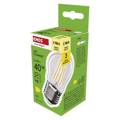 LED bulb Filament Mini Globe / E27 / 3,4 W (40 W) / 470 lm / warm white