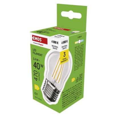 Żarówka LED Filament Mini Globe / E27 / 3,4 W (40 W) / 470 lm / neutralna biel