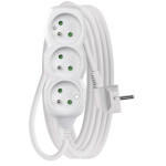 Prodlužovací kabel 5 m / 3 zásuvky / bílý / PVC / 1 mm2