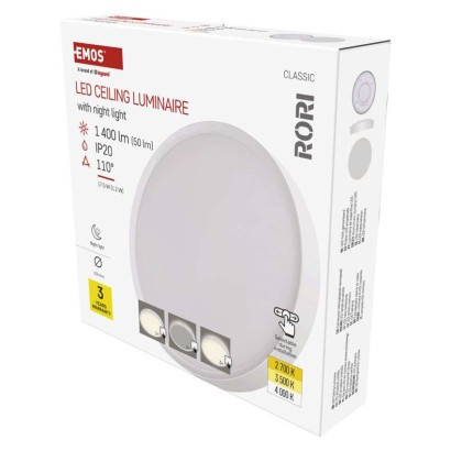 LED-Leuchte RORI rund, weiß, 17W, mit CCT-Änderung